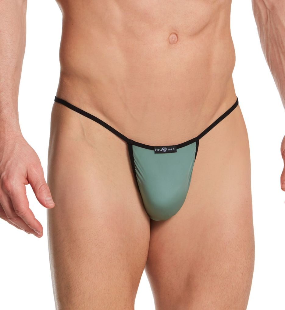Mens Gregg Homme 100614 Voyeur Hyperstretch Microfiber Low Rise G-String (Olive S) picture