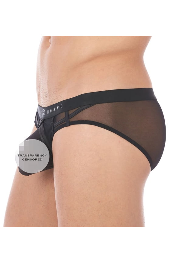 Men's Gregg Homme 140003 Erupt Enhancing Ring Mesh Brief (Black L)