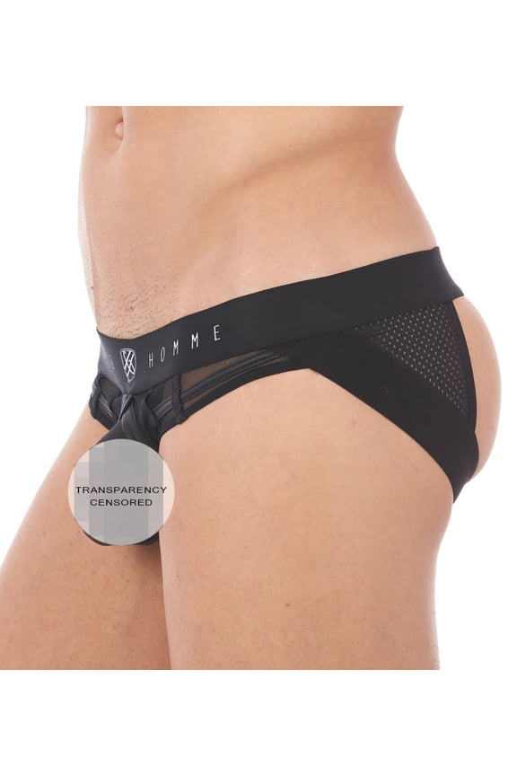 Men's Gregg Homme 140034 Erupt Enhancing Ring Mesh Jock (Black L)