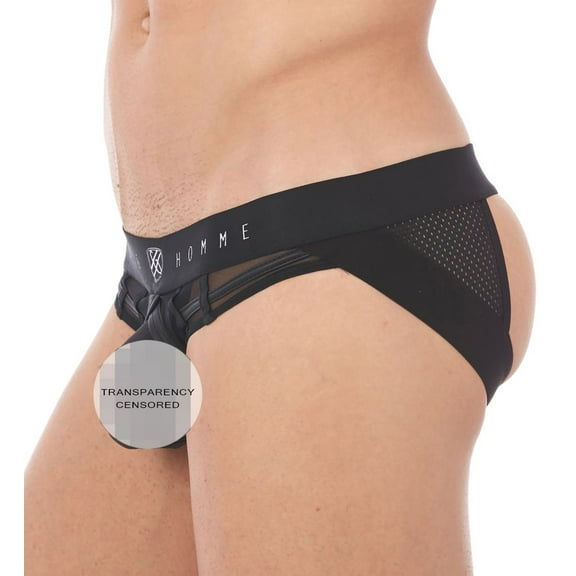 Men's Gregg Homme 140034 Erupt Enhancing Ring Mesh Jock (Black XL)