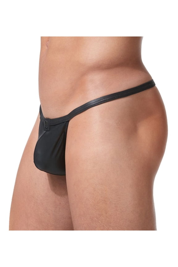 Men's Gregg Homme 152614 Crave Faux Leather G-String (Black S)