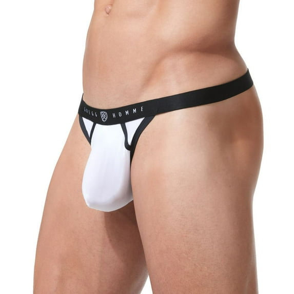 Men's Gregg Homme 152704 Room-Max Large Pouch Thong (White M)