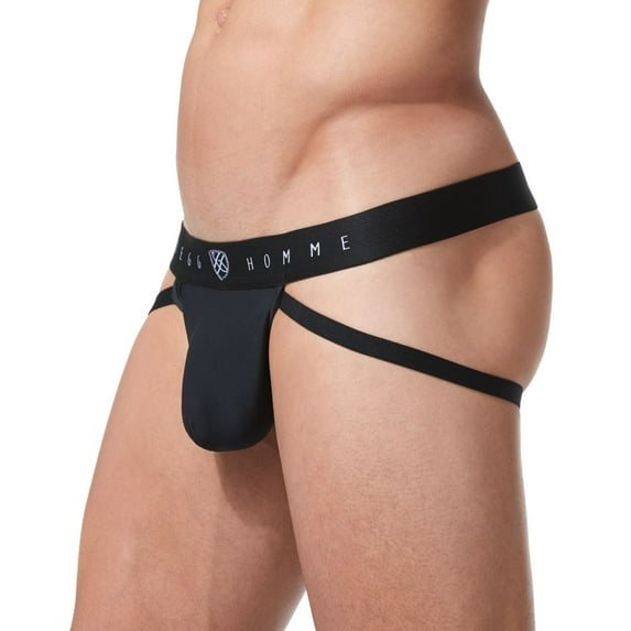 Men's Gregg Homme 152734 Room-Max Large Pouch Jock (Black M)