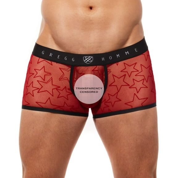 Men's Gregg Homme 190105 Starr Printed Boxer Brief (Red L)