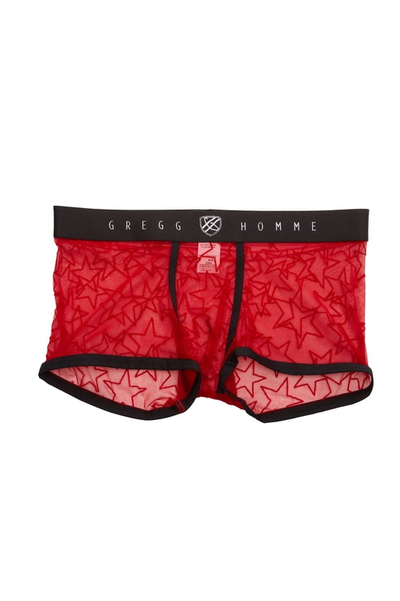 Men's Gregg Homme 190105 Starr Printed Boxer Brief (Red S)