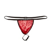 Mens Gregg Homme 190116 Starr Crotchless String with C-Ring Red L