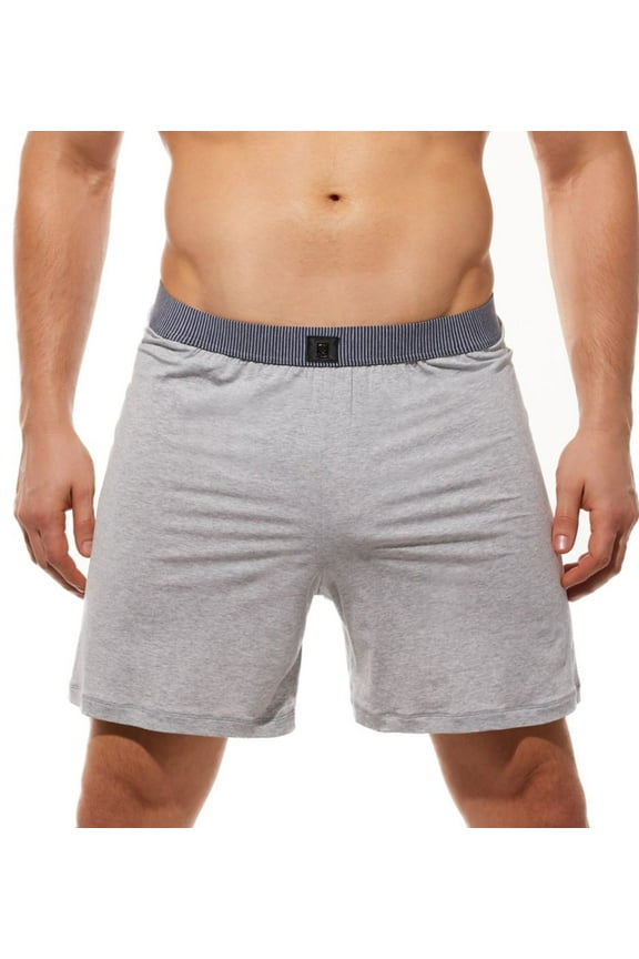 Men's Gregg Homme 190685 BREEZ-Y Micro-Modal Stretch Loose Lounge Short (Grey L)
