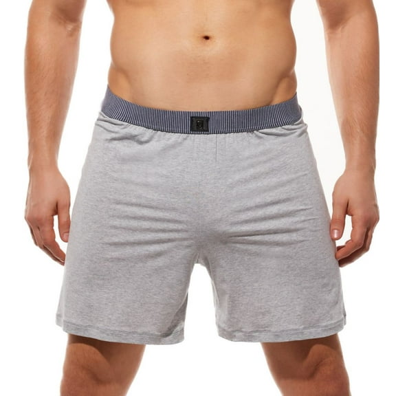 Men's Gregg Homme 190685 BREEZ-Y Micro-Modal Stretch Loose Lounge Short (Grey S)