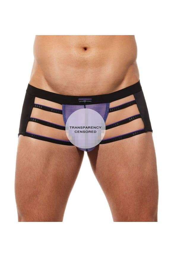 Men's Gregg Homme 191005 Rise Up Boxer Trunk (Black/Purple S)