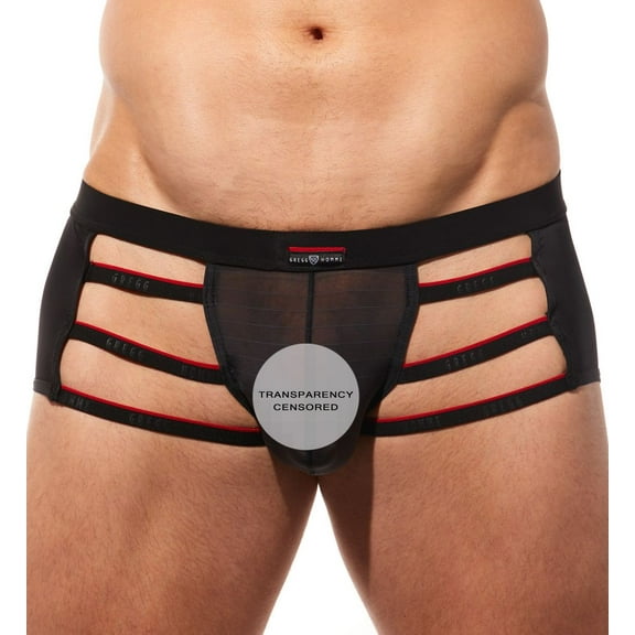 Men's Gregg Homme 191005 Rise Up Boxer Trunk (Black/Red L)
