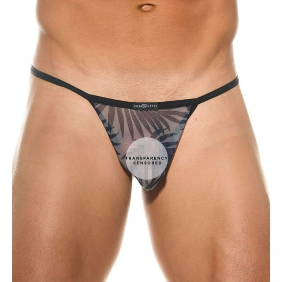 Men's Gregg Homme 200114 Outline Sheer G-String (Navy XL)