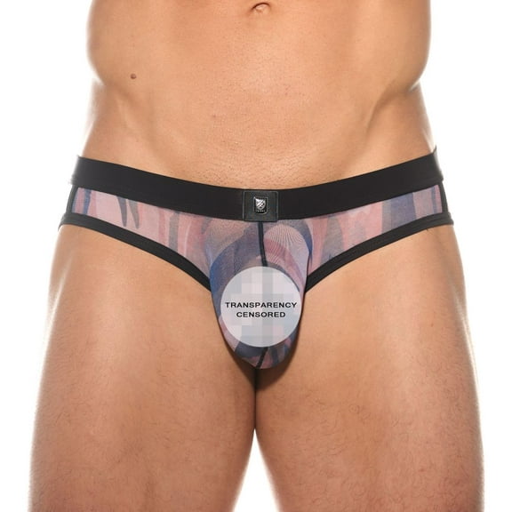 Men's Gregg Homme 200123 Outline Bar Back Sheer Brief (Pink L)