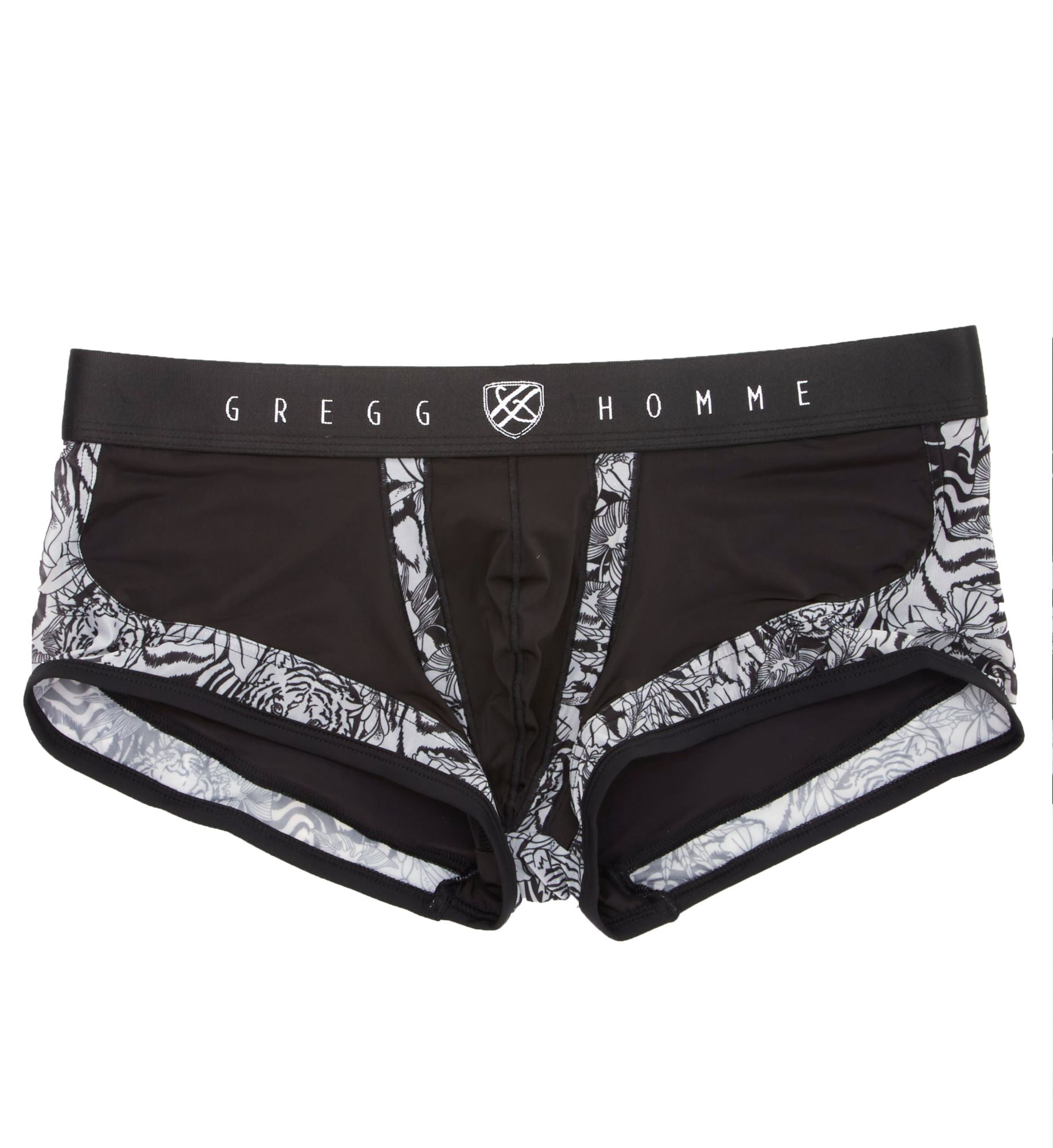 Men's Gregg Homme 200305 Wildcard Semi-See Through Boxer Trunk (Black ...