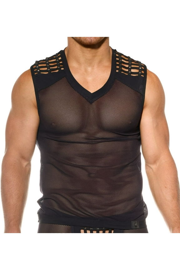 Men's Gregg Homme 200422 Muzzle Caged Muscle Shirt (Black L)