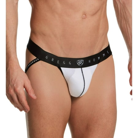 Men's Gregg Homme 201134 Base-X Micromodal Jockstrap (White M)
