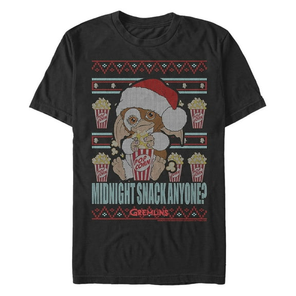 Men's Gremlins Midnight Snack Ugly Christmas Sweater Print  Graphic T-Shirt
