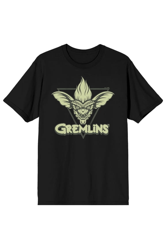 Gremlins Spike in Frame on Black Short Sleeve Adult T-Shirt-XS