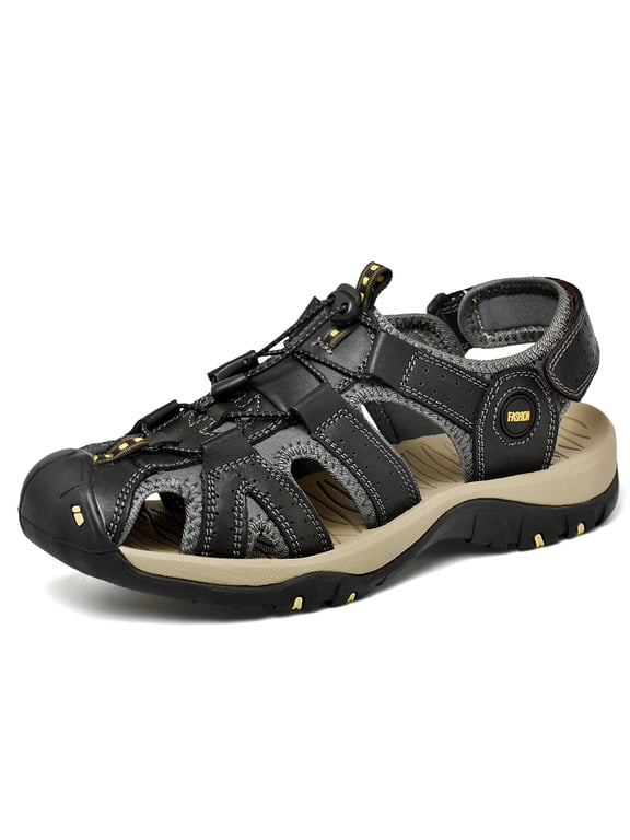 Men's Grey Closed-Toe Outdoor Hiking Sandals