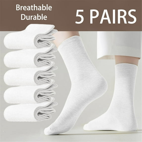 Men’s Grey Crew Socks – Thin, Lightweight, Breathable, One Size Fits All, Soft & Durable Dress and Casual Socks