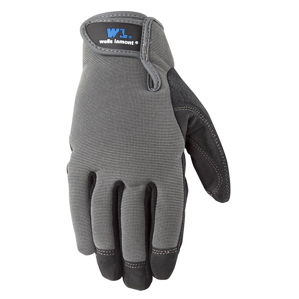 Men's Grey Utility Glove with Synthetic Leather Palm, Touchscreen  Fingertips - Walmart.com