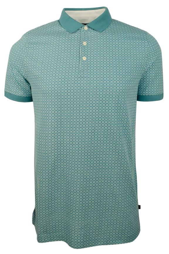 Men's Grid Patterned Mesh Polo Shirt-L-XXL