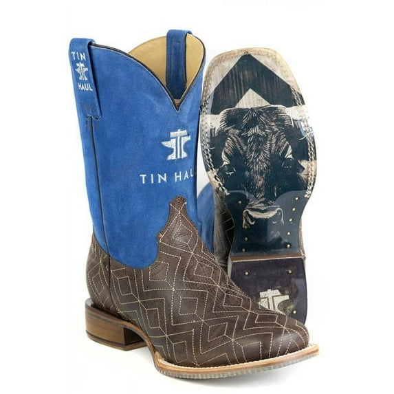 Men's Gridlock Boots With Geometric Bull Sole Handmade