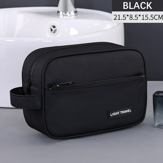 Men's Grooming Bag for Business Travel, Large Capacity Toiletry Organizer with Hanging Hook, Water-Resistant Dopp Kit for Shaving Supplies & Cosmetics, 21.5x15.5x8.5cm Portable Makeup Bag