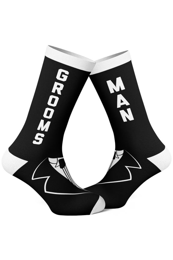 Men's Grooms Man Socks Funny Wedding Groomsmen Tuxedo Footwear