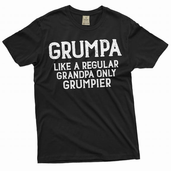 Men's Grumpa T-shirt Grandfather gift papa dad grandpa shirt pops birthday anniversary shirt (Large Black)