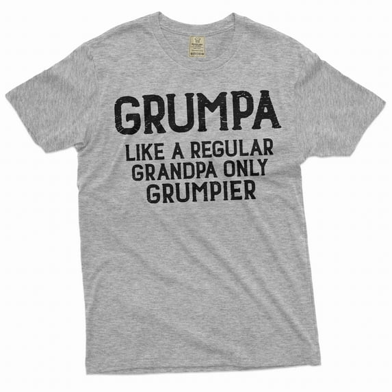 Men's Grumpa T-shirt Grandfather gift papa dad grandpa shirt pops birthday anniversary shirt (X-Large Grey)