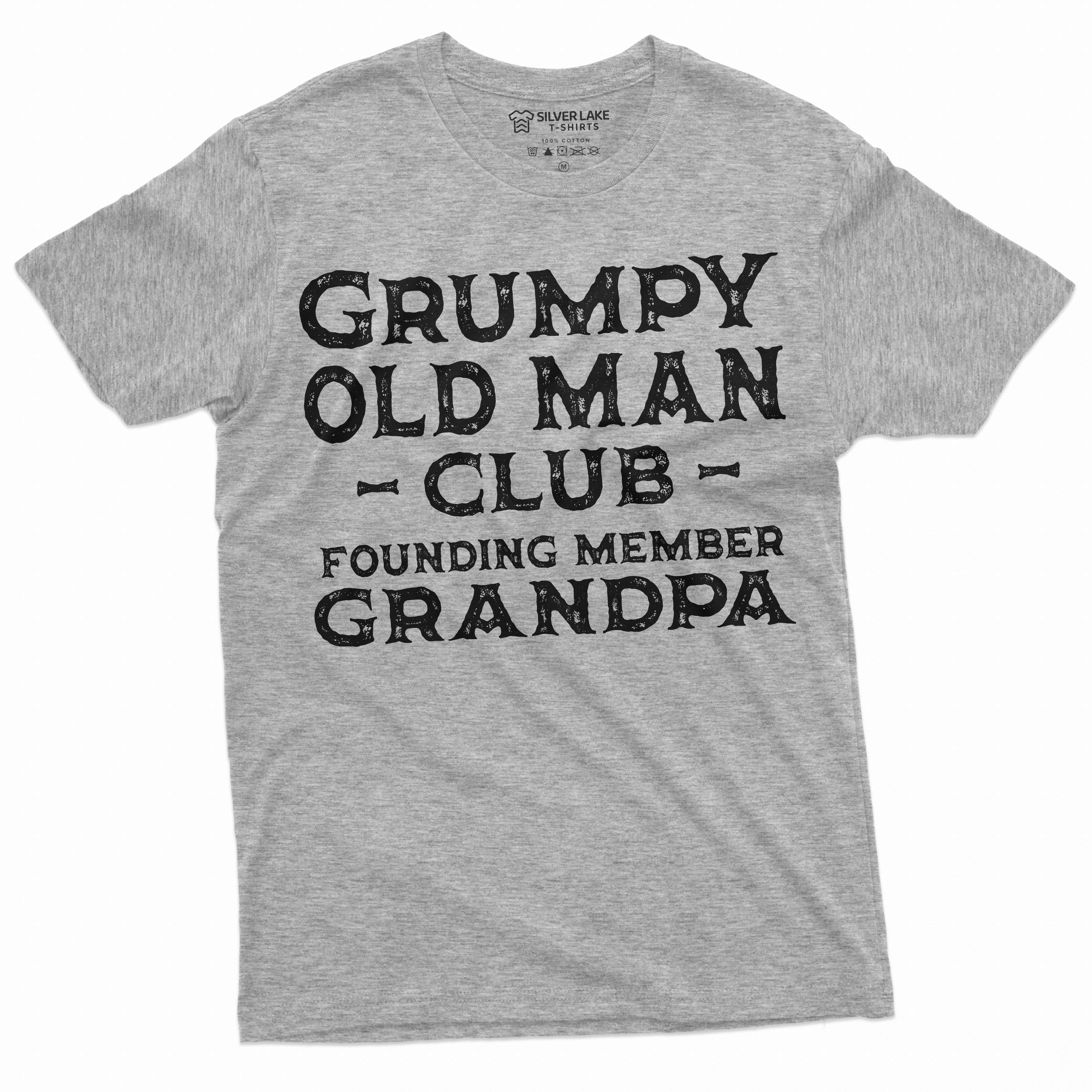 Men's Grumpy Old Man Club Grandpa T-shirt Funny Gift Papa Grandfather ...