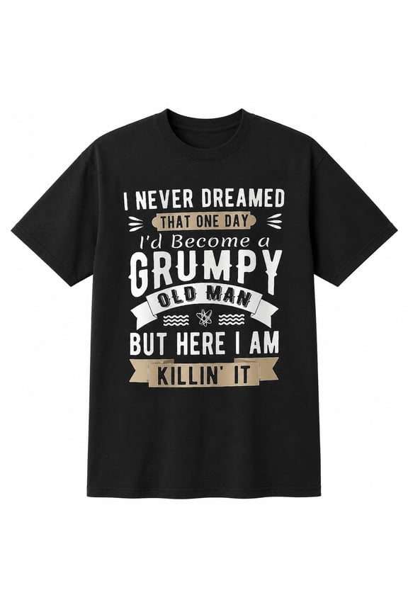 Men's Grumpy Old Man Graphic T-Shirt, Classic Fit Short Sleeve Crewneck Tee