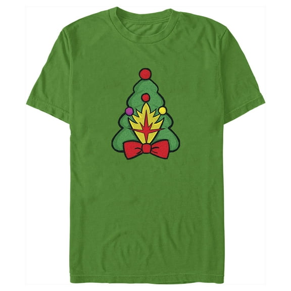 Men's Guardians of the Galaxy Holiday Special Shield Christmas Tree  Graphic Tee Kelly Green X Large