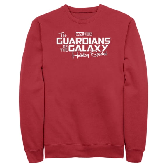 Men's Guardians of the Galaxy Holiday Special White Logo Sweatshirt Red 2X Large