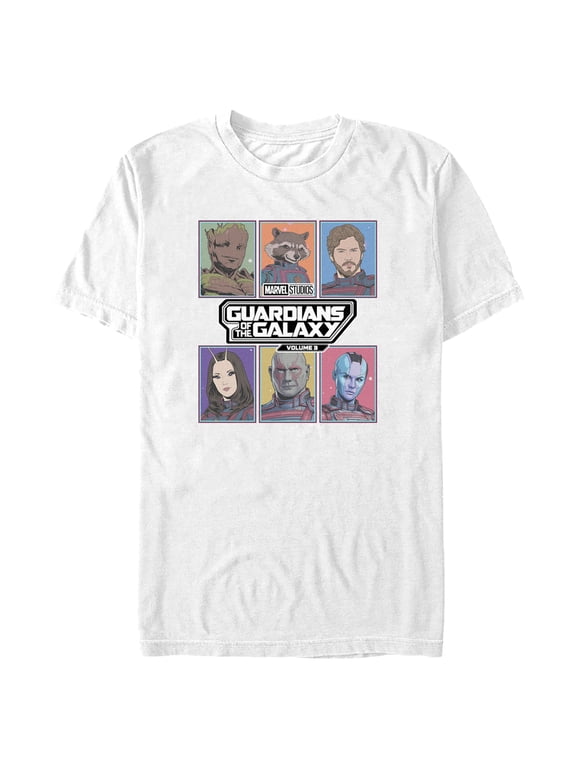 Men's Guardians of the Galaxy Vol. 3 Animated Squares Graphic Tee White 3X Large