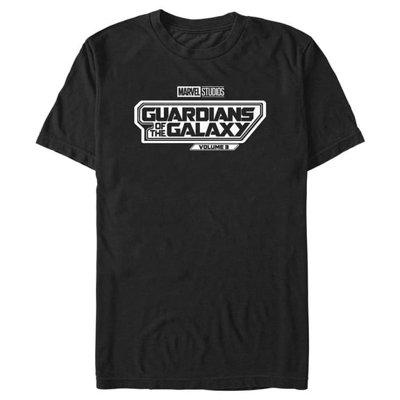 Men's Guardians of the Galaxy Vol. 3 Black and White Movie Logo Graphic Tee Black Large
