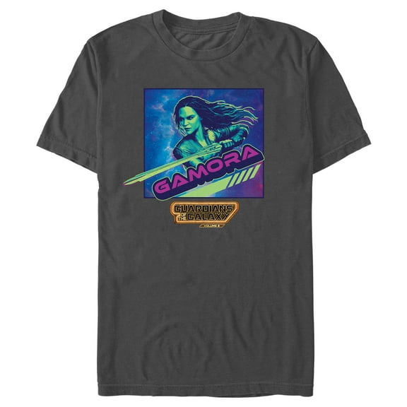 Men's Guardians of the Galaxy Vol. 3 Gamora Square  Graphic Tee Charcoal 2X Large