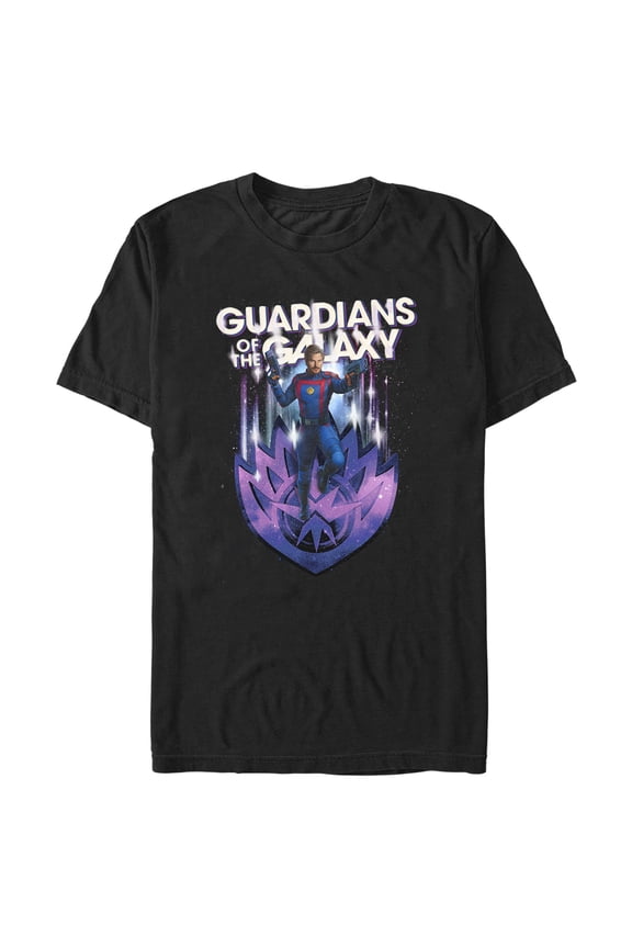 Men's Guardians of the Galaxy Vol. 3 Star-Lord Logo  Graphic Tee Black Large