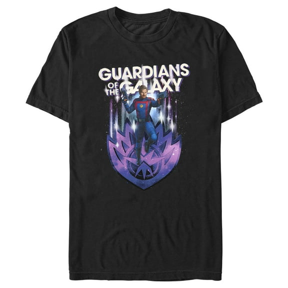 Men's Guardians of the Galaxy Vol. 3 Star-Lord Logo Graphic Tee Black Small