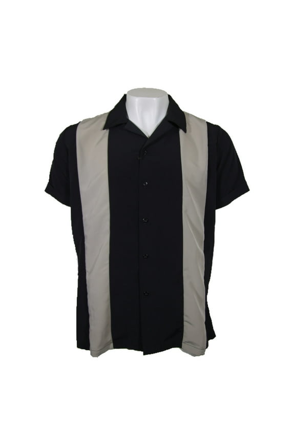 Men's Guayabera Shirt Embroidered Stripe Casual Cuba Beach Wedding Button Up Tee, Light Gray Black, 4XL