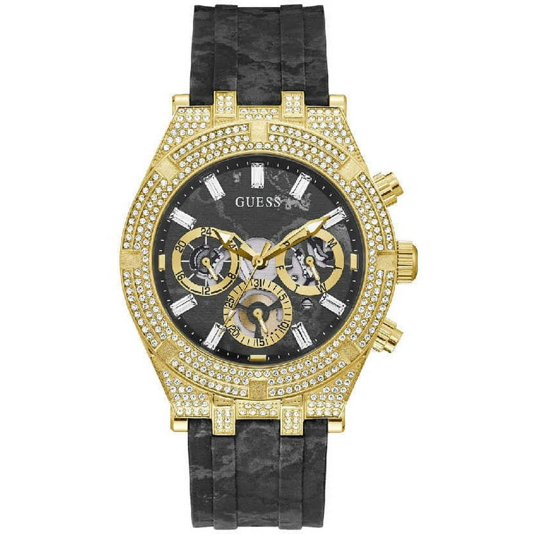 Men's Guess Gold Tone Multifunction Crystallized Watch GW0418G2