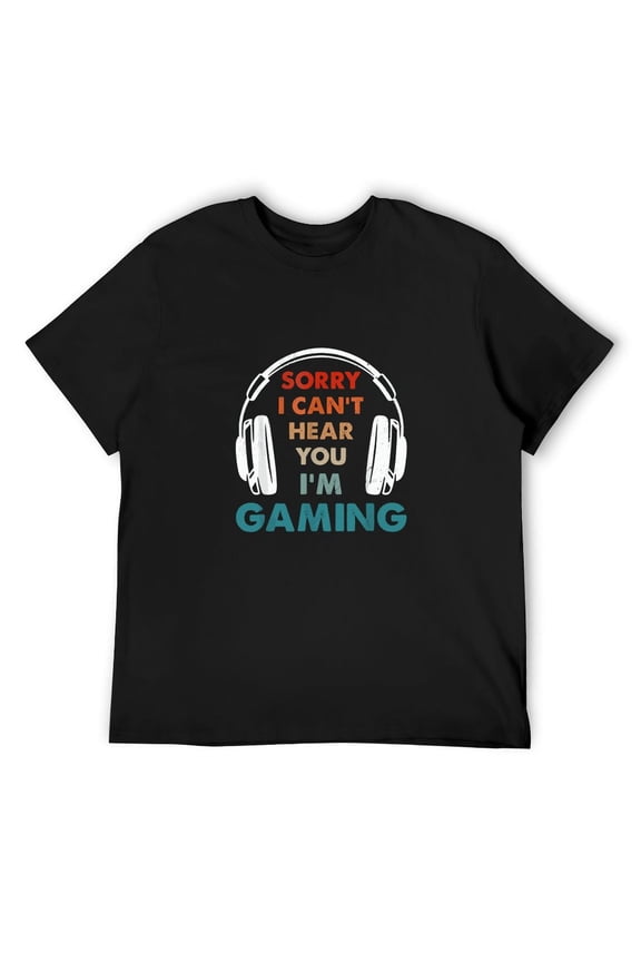 Men's Guh Grappig Shirt - Gamer Gift Headset Sorry I Can'T Hear You I'M Gaming T-shirts Black XXL