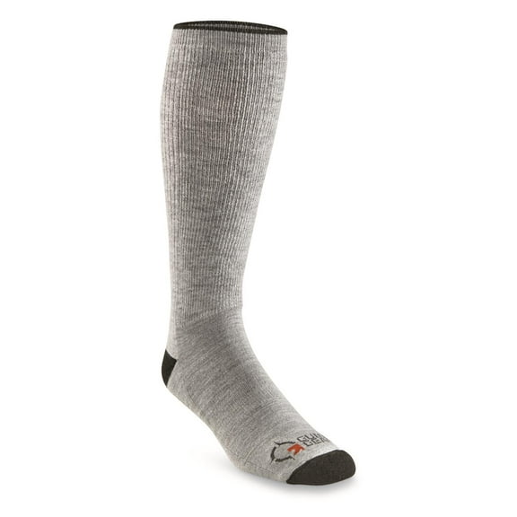 Men's Guide Gear Merino Wool Blend Midweight Boot Socks, 3 Pairs Gray Heather LARGE