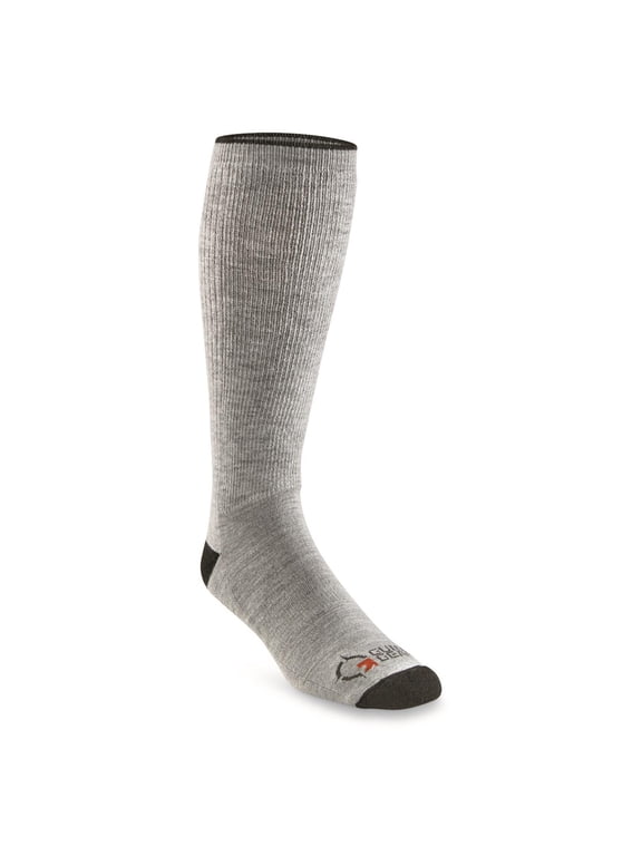 Men's Guide Gear Merino Wool Blend Midweight Boot Socks, 3 Pairs Gray Heather LARGE
