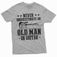 thumbnail image 1 of Men's Guitar Player Funny Grandpa Papa Dad T-shirt Never underestimate an old man on guitar tee (X-Large Grey), 1 of 7
