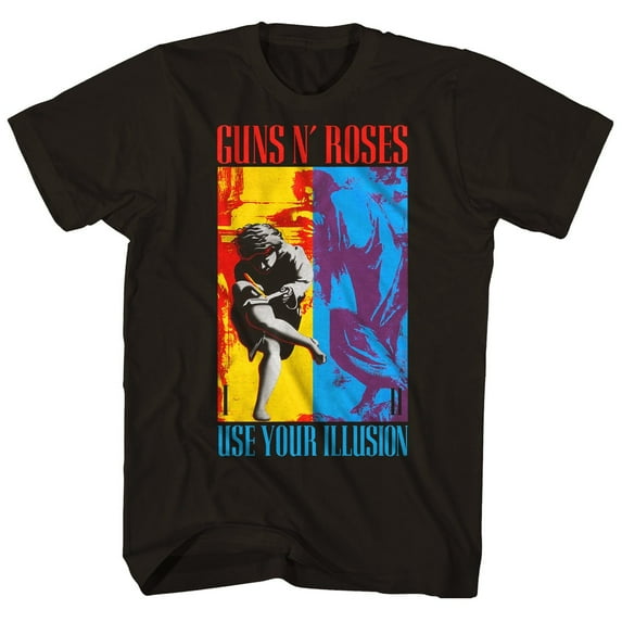 Men's Guns N Roses 1991 Illusion Combo Front T-shirt Small Black