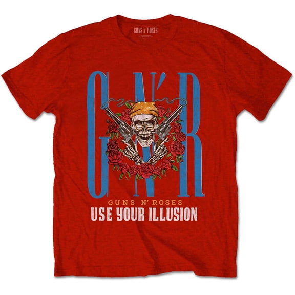 Men's Guns N Roses Bandana Skull T-shirt XX-Large Red
