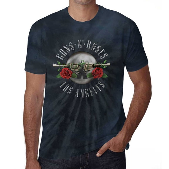 Men's Guns N Roses Los Angeles (Dip-Dye) Tie Dye T-shirt Large Dip-Dye