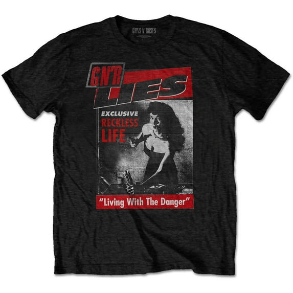 Men's Guns N Roses Reckless Life Slim Fit T-shirt Medium Black