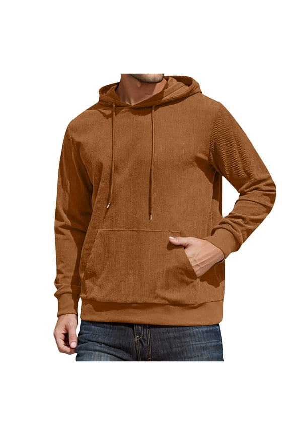 Men's Gym Hoodies Zip up Corduroy Hooded Sweatshirt Fitted Long Sleeve Pullover Top Windbreaker Training Gym Hooded Jacket Classic Fall Activewear Parker Coat Top Size S-3xl
